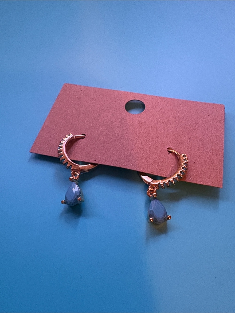 14k Gold Plated Sterling Silver 925 Turquoise Earrings (Small Huggies )